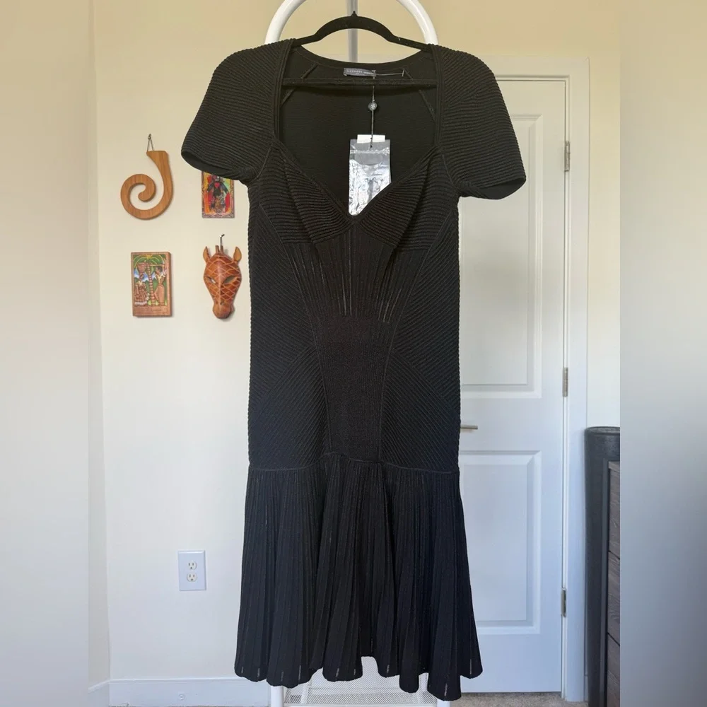 NWT Alexander McQueen Metallic Armor Knit Mini Dress - Picture 4 of 7